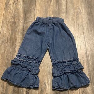 Chic Ruffled Denim Pants for Grils